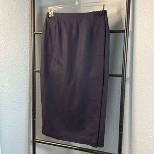 Vintage High Waisted 80's pencil wrap skirt s 8 with button detail fully lined